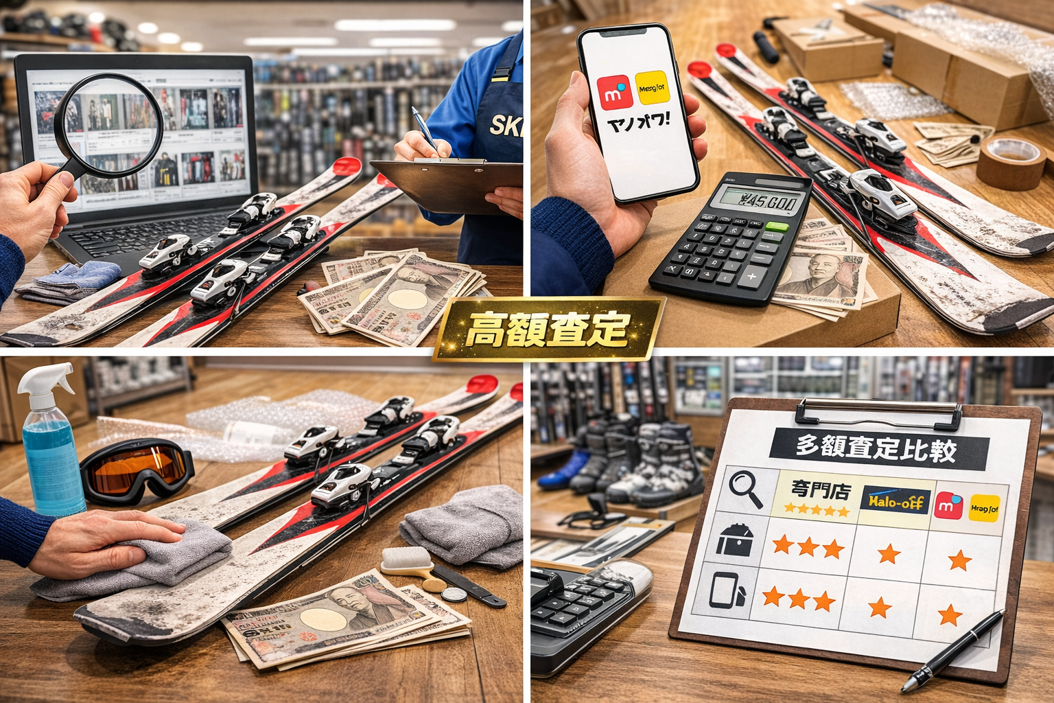 スキー板買取でハードオフより高く売る方法